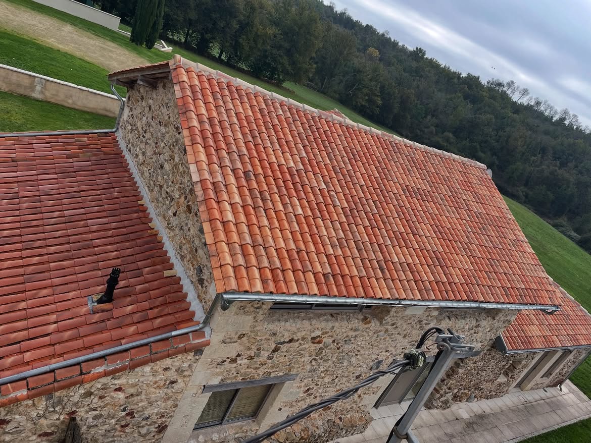 Rénovation de couverture en tuile canal près de Bergerac
